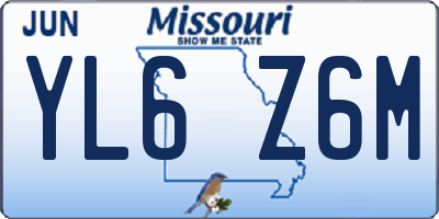 MO license plate YL6Z6M