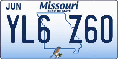 MO license plate YL6Z6O