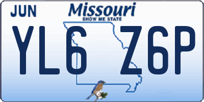 MO license plate YL6Z6P