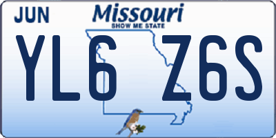 MO license plate YL6Z6S