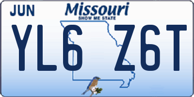 MO license plate YL6Z6T