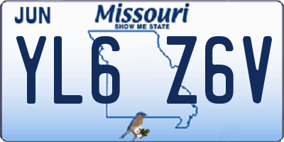MO license plate YL6Z6V