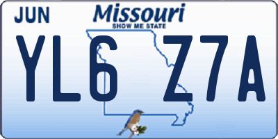 MO license plate YL6Z7A