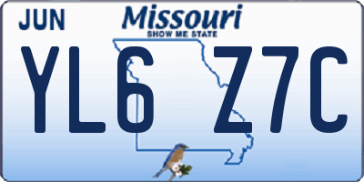 MO license plate YL6Z7C