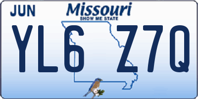 MO license plate YL6Z7Q