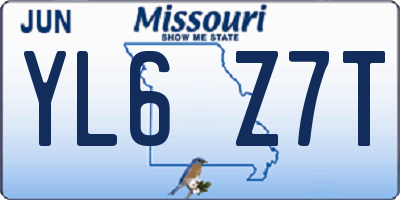 MO license plate YL6Z7T