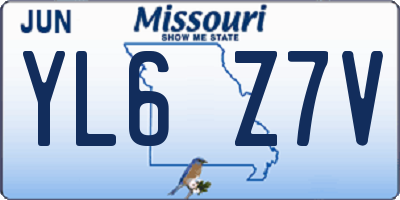 MO license plate YL6Z7V