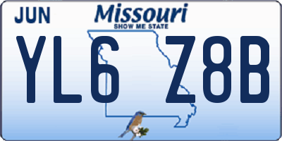 MO license plate YL6Z8B