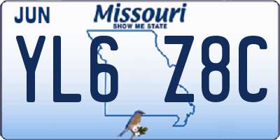 MO license plate YL6Z8C