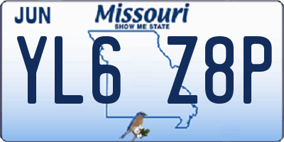MO license plate YL6Z8P
