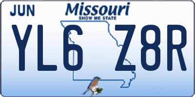 MO license plate YL6Z8R