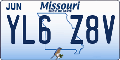 MO license plate YL6Z8V