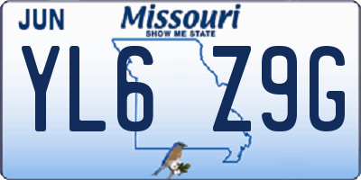 MO license plate YL6Z9G