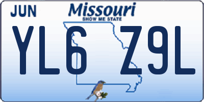 MO license plate YL6Z9L