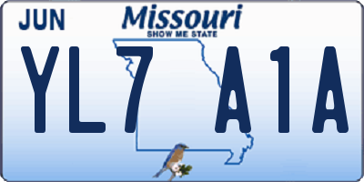 MO license plate YL7A1A