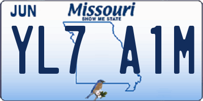 MO license plate YL7A1M