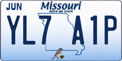 MO license plate YL7A1P