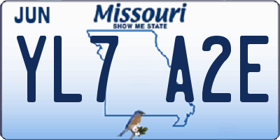 MO license plate YL7A2E