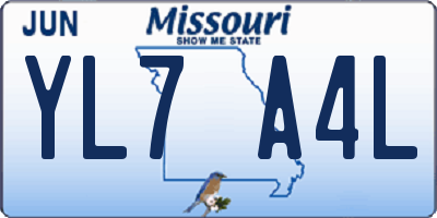 MO license plate YL7A4L