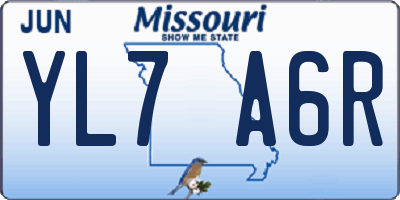 MO license plate YL7A6R