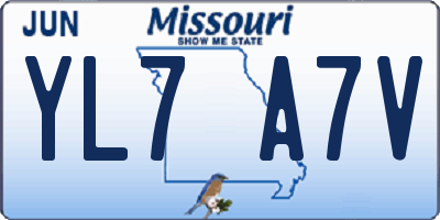 MO license plate YL7A7V