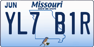 MO license plate YL7B1R