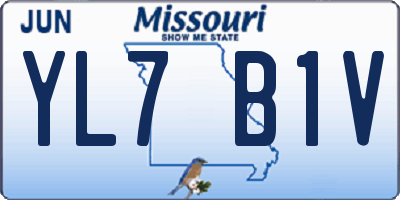 MO license plate YL7B1V