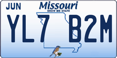 MO license plate YL7B2M