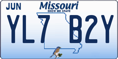 MO license plate YL7B2Y
