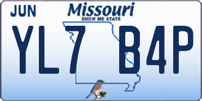 MO license plate YL7B4P