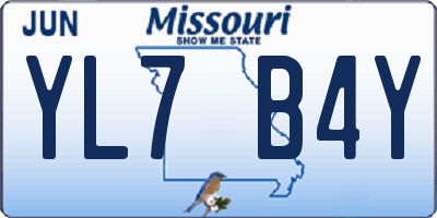 MO license plate YL7B4Y