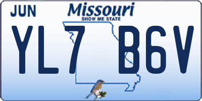 MO license plate YL7B6V