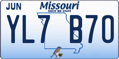MO license plate YL7B7O
