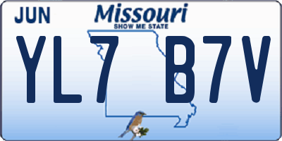 MO license plate YL7B7V