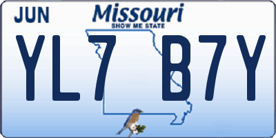 MO license plate YL7B7Y