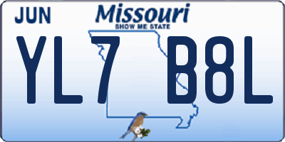 MO license plate YL7B8L