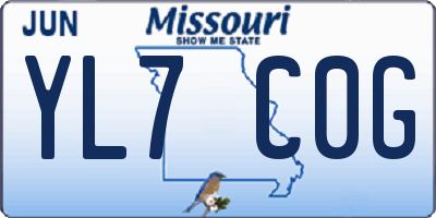 MO license plate YL7C0G