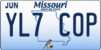 MO license plate YL7C0P