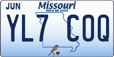 MO license plate YL7C0Q