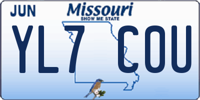 MO license plate YL7C0U