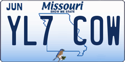 MO license plate YL7C0W