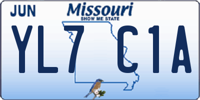 MO license plate YL7C1A