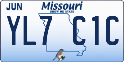 MO license plate YL7C1C