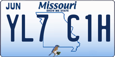 MO license plate YL7C1H