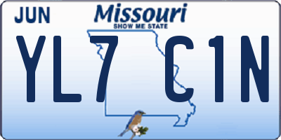 MO license plate YL7C1N