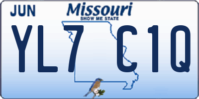 MO license plate YL7C1Q