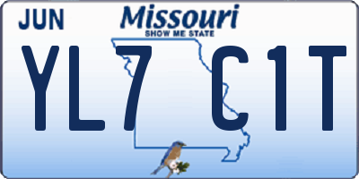 MO license plate YL7C1T