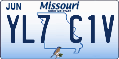 MO license plate YL7C1V