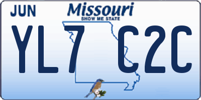 MO license plate YL7C2C