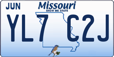 MO license plate YL7C2J